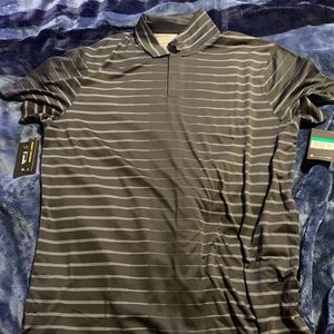 Mens extra large Nike Dri Fit black with white stripes golf shirt polo